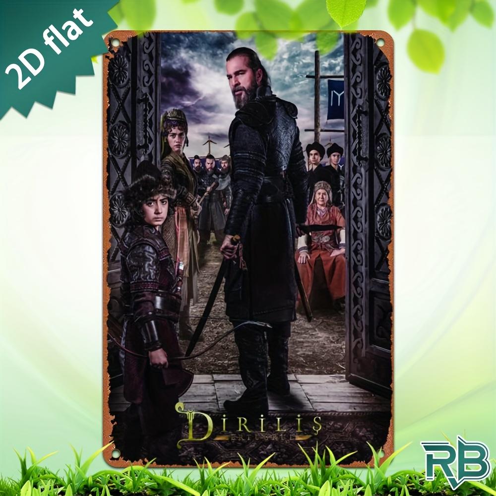 New Trendy HD Metal Wall Art Vintage Retro Dirili Historical Drama Turkish TV Series Warrior Family Illustration D Flat De