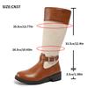 Flowers Print Knee High Boots Women Plus Size 35-43 Thick Heels Long Boots Woman Back Zipper Decor Bohemian Knight Botas Mujer
