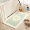 Frische Margeriten-Stil Badezimmer-Bodenmatte, Badezimmer-Eingang Saugfähige Matte, Duschraum Anti-Rutsch-Teppich Heimdekoration