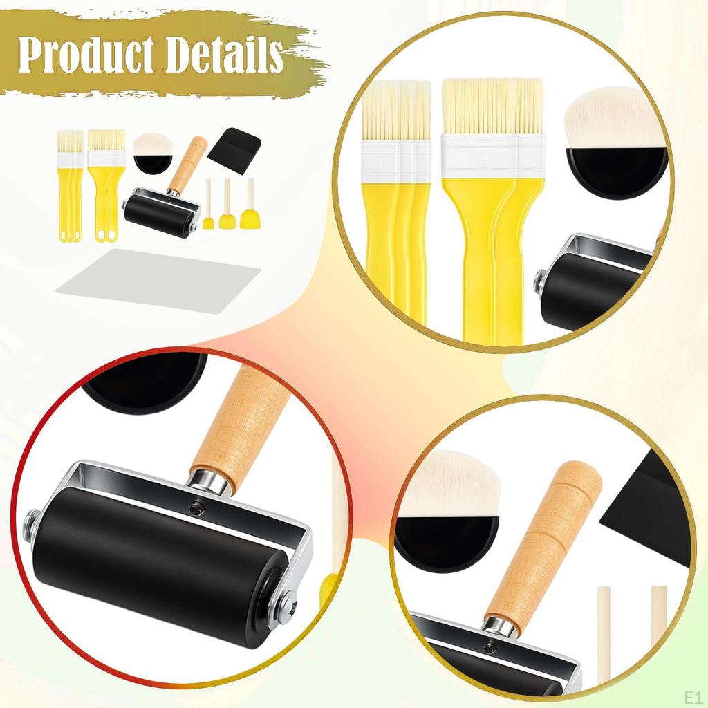 Decoupage Tool Set Art Craft Roller for DIY Arts Stamping Tools Versatile Crafts Projects Wallpapers