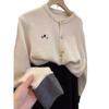 2024 Heart Embroidered Color Block Wool Cardigan: Stylish, Soft & Versatile Design