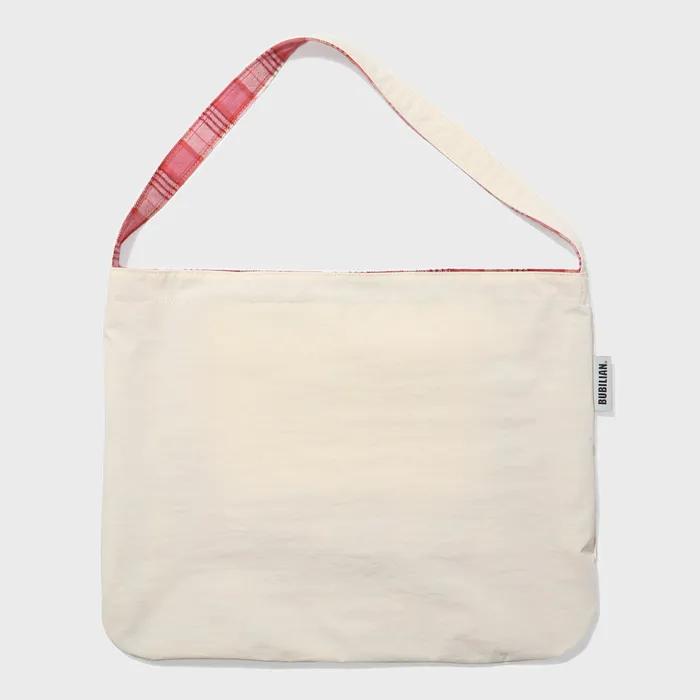 SIO Reversible Shoulder Bag _ Pink Check & Ivory