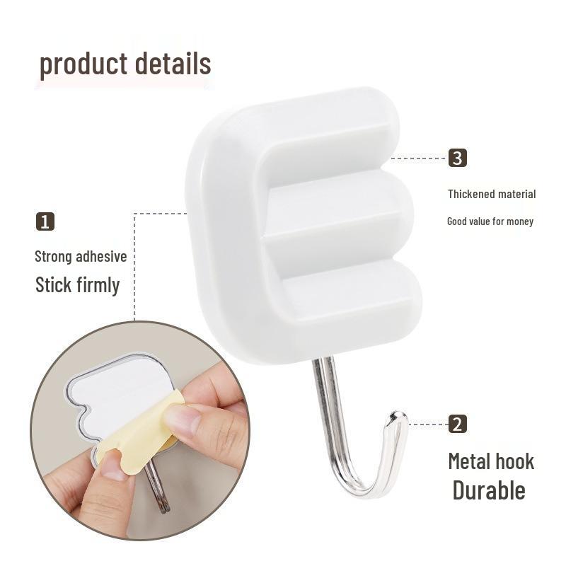 LOVE Letter No-Drill Seamless Hook for Bags and Keys - Perfect for Hallway, Bedroom, Kitchen, or Bathroom Doors