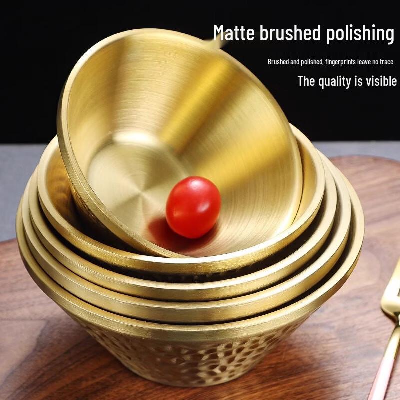 ZISIZ Nordic 304 Stainless Steel Hammered Serving Bowl Set
