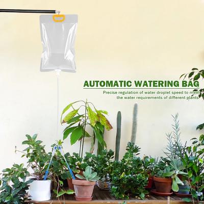 3,5 l Automatischer Bewässerungstropfer Infusionsbeutel Einstellbares Pflanzen-Tropfbewässerungssystem Hausgarten Selbstbewässerungspflanzgefäß Wasserbeutel