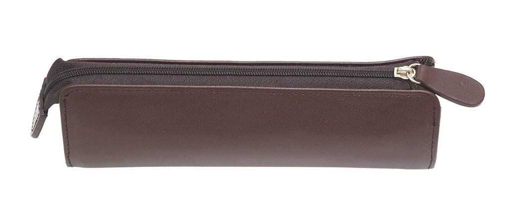 Takizawa Recycled Cowhide Leather Pen Traditional Standard with Metal Pitch Grip Ballpoint Pen Case, Brown, & Set, Green, T23-LS028C-WZ2067BP-G
