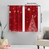 2pcs,2D Plane Printing Creative Curtains Xmas Ball Glitter Sparkle Snow Polyester Easy Install (without Rod) Holiday Use for