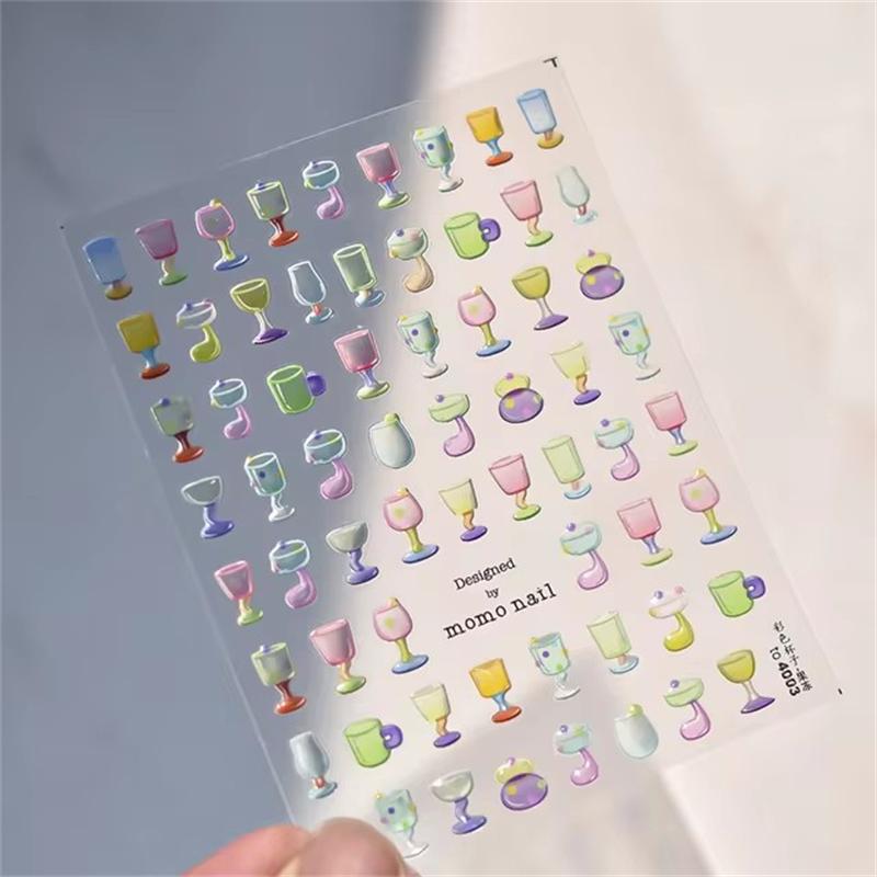 1PCS French Jelly Nail Stickers Dreamy Bubble Meteor Butterfly Star Moon Self Adhesive Stickers For Nail DIY Nail Art Decoration