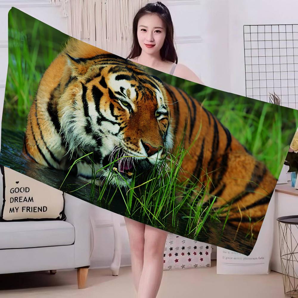 Tiger Pattern Big Microfiber Beach Towels Quick Dry Towel Sand Beach Towels Pool Towel For Travel Swim Pool Yoga