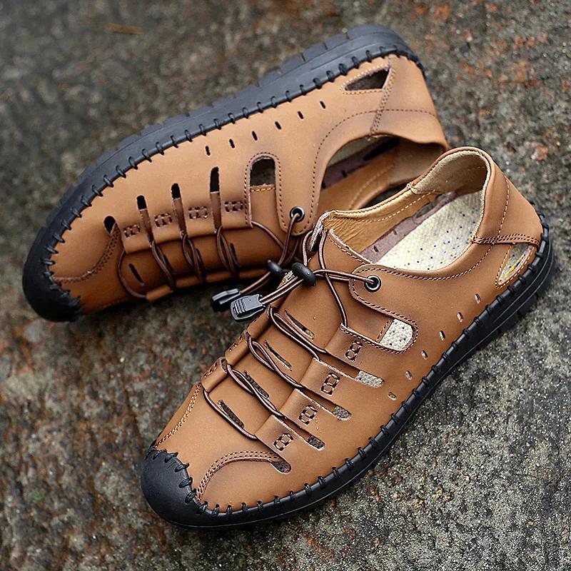 Designer Men's Shoes Summer Men's Sandals Trend  Outdoor Sandals for Man Original Brands Shoes Man's Leather Sandal Trending