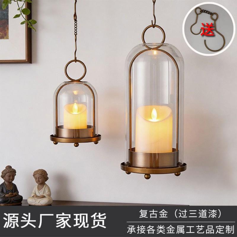 Candle Holder Metal Glass Romantic Table Decor