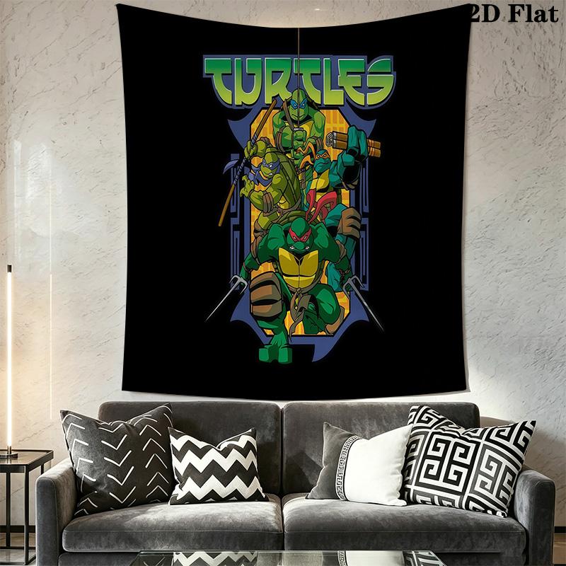 Mutant Turtles Urban Warriors Tapestry Wallmounted Fashion Print Homestay Soft Decoration Tapestry Christmas Gift Work Of Art