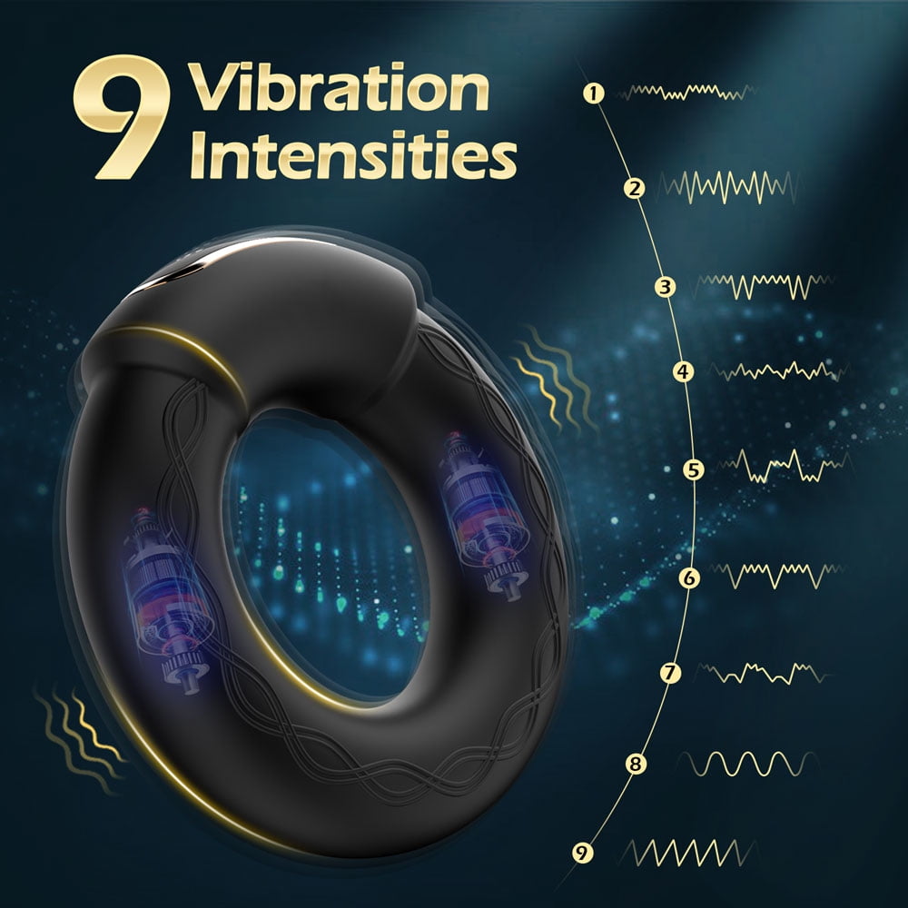 Vibrating Penis Ring 10 Vibrations Modes with Heating Function Penis Ring Vibrator Sex Toys for Men