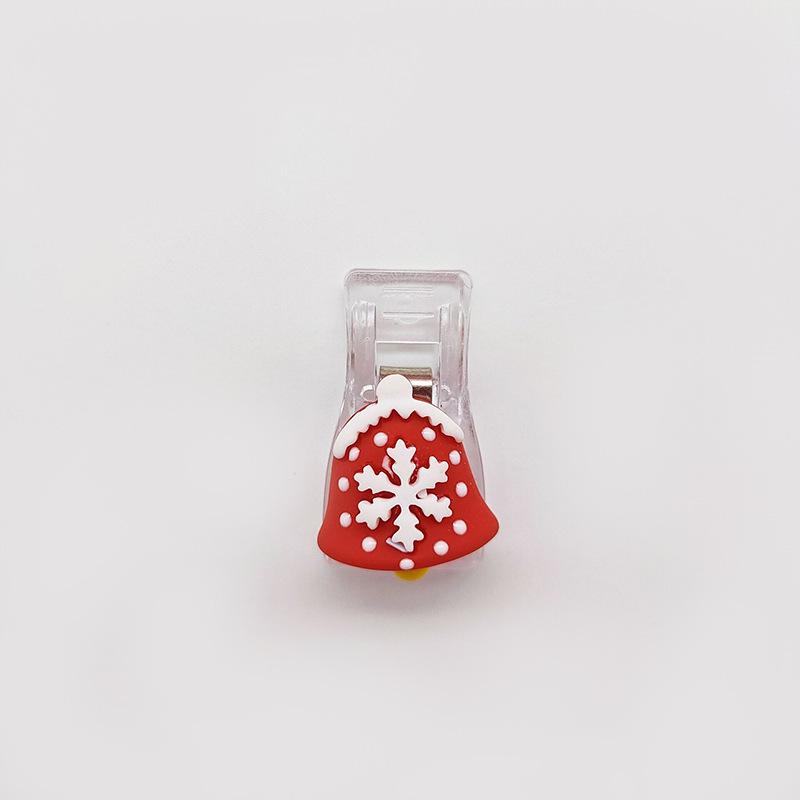 Transparent Christmas Cartoon Stationery Clip: Cute Sealing & Postcard Clip for High-Value Learning Supplies