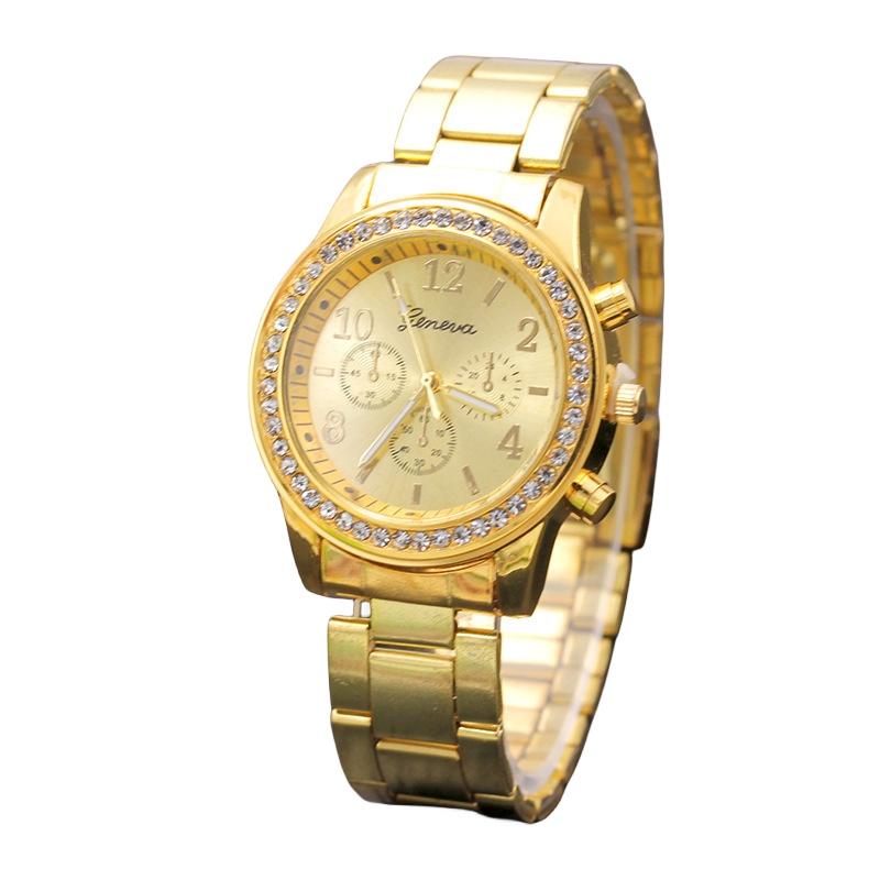 New Cross-border Geneva Diamond Alloy Steel Strap Women's Quartz Watch Ad988 Movement
