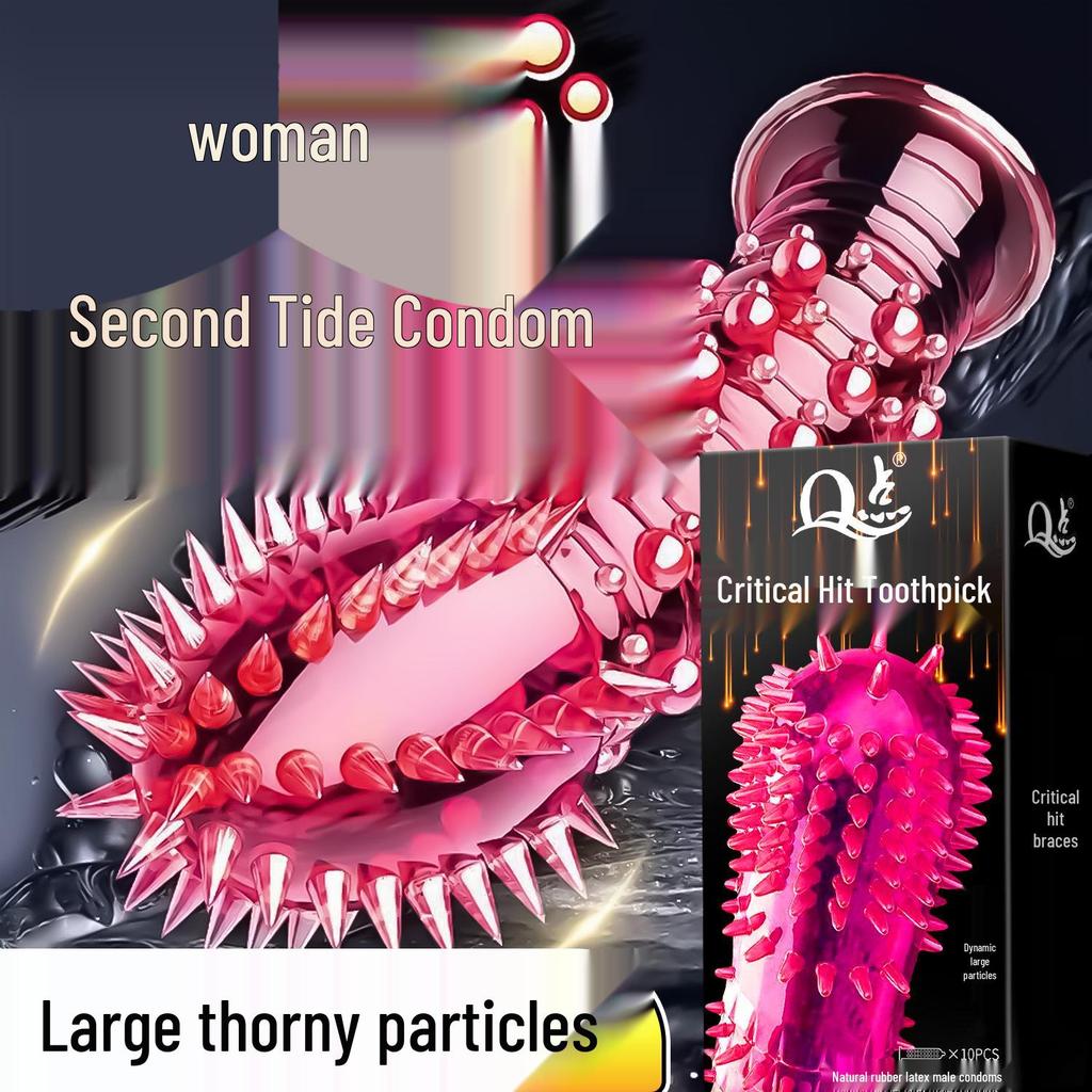 Q-point Critical Fangs Delay Condoms - Jumbo Size, Long-lasting, Adult Couple Sexual Health