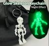 3D Printed Glow in Dark Articulated Skeleton Keychain, Mini Movable Joints Fidget Toy for Purse Car Bag Accessories