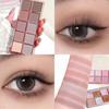 Eyeshadow Palette Including Matte and Shimmering Glitter Options in Brown, Golden, Nude, Purple, and Silvery, Ideal for Festival Makeup