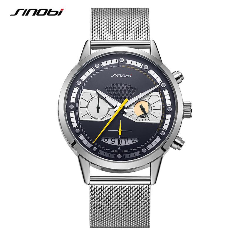 Men S Watch Multi-Functional Fashion Creative Sports Men S Watch Mesh Belt Waterproof 9814