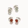 J.Lauren Aventurine Carnelian Silver One-Touch Earrings M03684