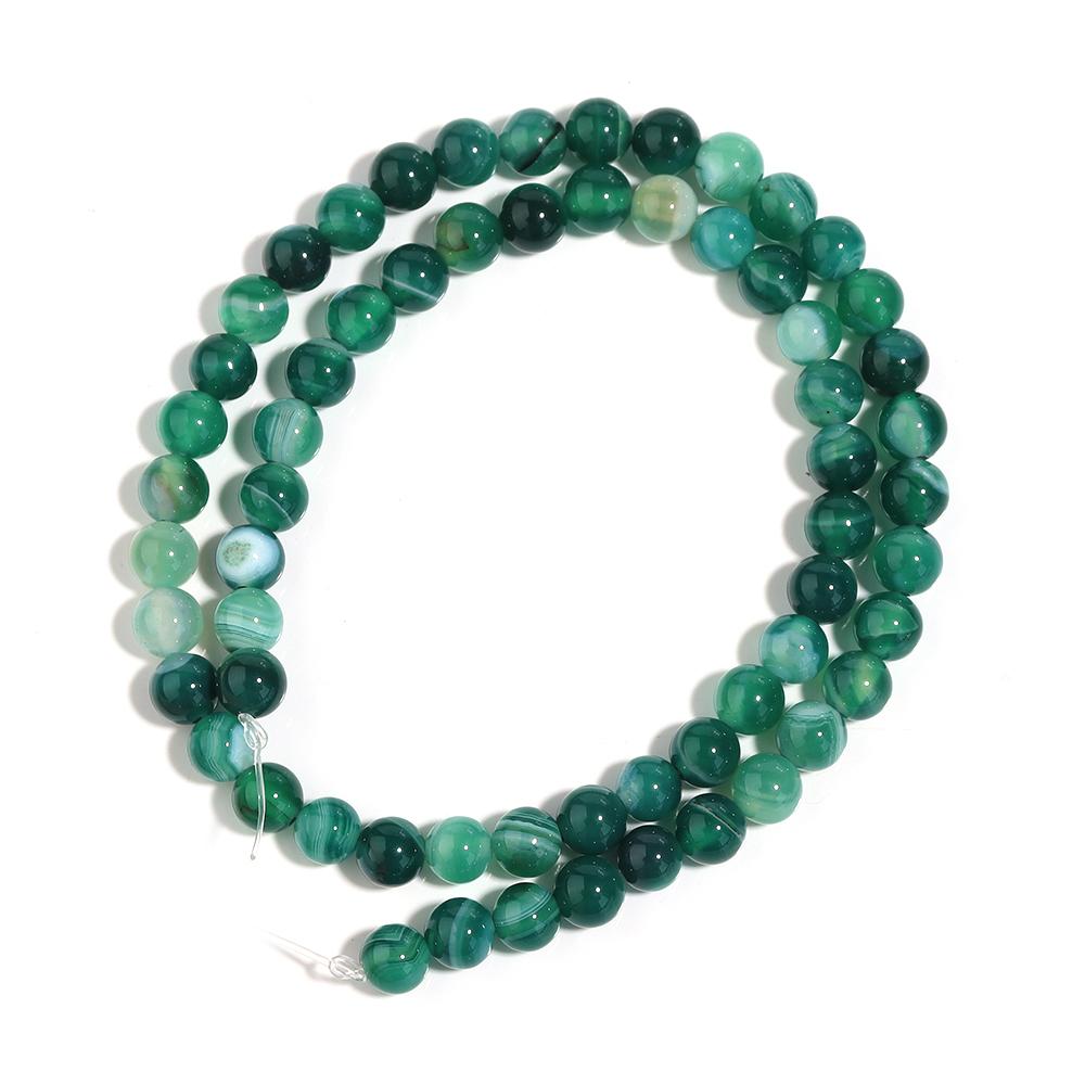 1 Strand 4/6/8/10/12mm Natural Stone Green Stripe Agate Beads Round Loose Bead For Jewelry Making DIY Bracelet Necklace Supplies