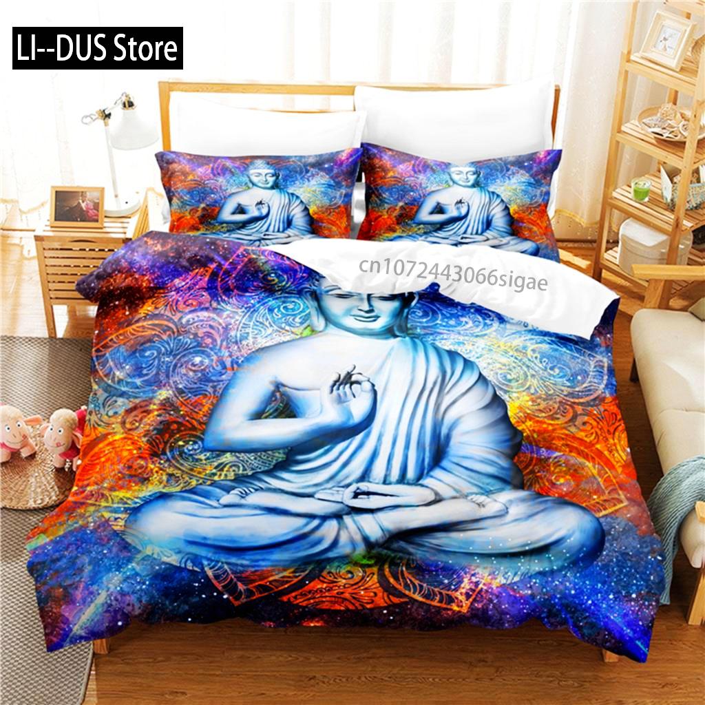 Buddha Duvet Cover Buddhist Decor Exotic Ethnic Bedroom Believer Holiday Decorative Duvet Cover Bedding Sets For Women Men Gifts
