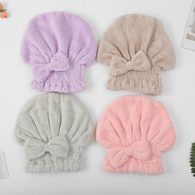Touca de banho feminina com laço de spa, turbante de cabelo de microfibra respirável, toalha de secagem rápida, chapéus de toalha para sauna, acessórios de banheiro