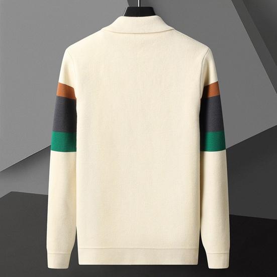 Cardigan pour homme, pull col rabattu, col en V, manches longues, poches, simple boutonnage, veste élastique tricotée, automne hiver