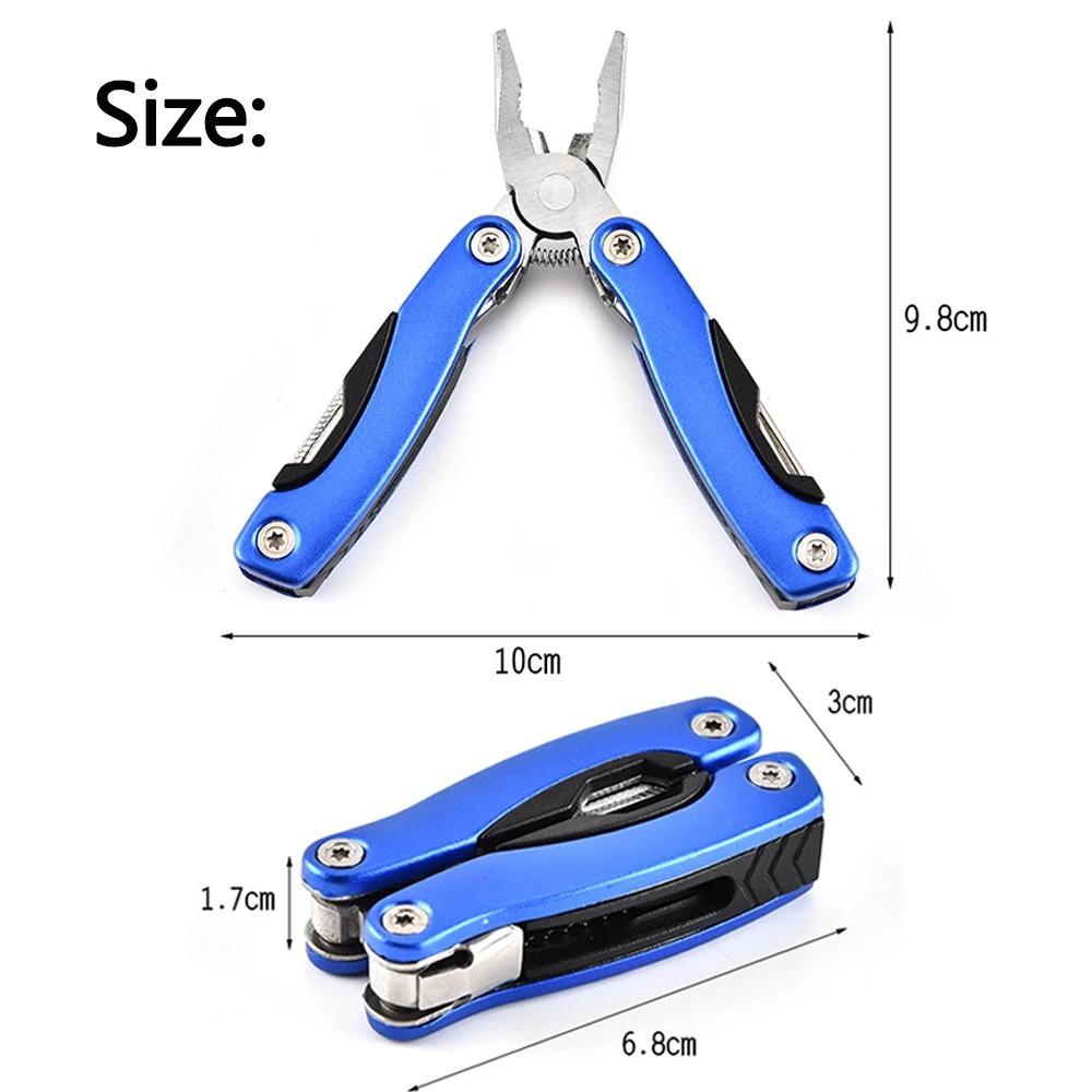 1 Stück Mini Multifunktionswerkzeug Zange 9 in 1 Edelstahl Outdoor Überleben Camping Zubehör Tragbar Faltbar Zangen Set Geschenke für Männer
