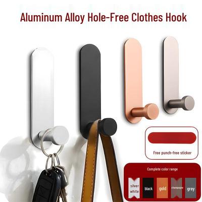 No-Drill Strong Adhesive Aluminum Hook for Bathroom or Door