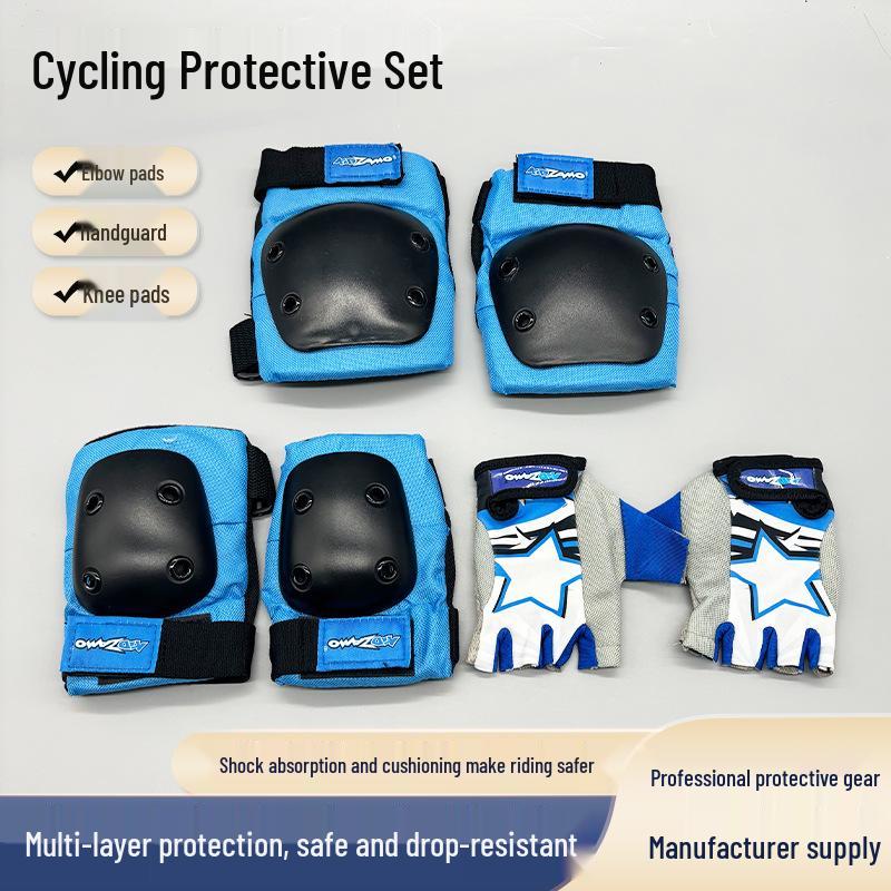 Children's Skateboard & Roller Skating Protective Set: Knee Pads, Elbow Pads, Wrist Guards for Teens