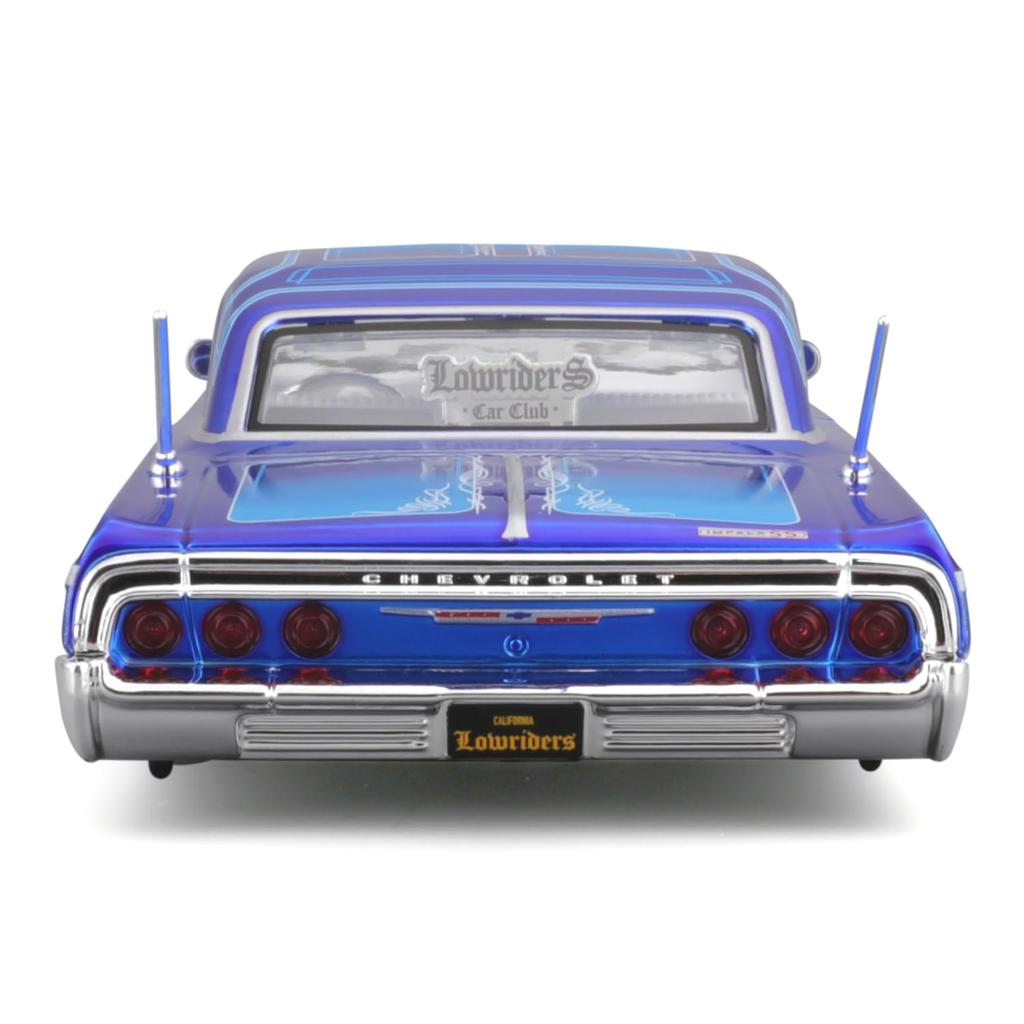Maisto 1/26 Scale Chevrolet Impala 1964 Blue Custom Lowriders Series / Diecast Model Car, Finished Product 32547