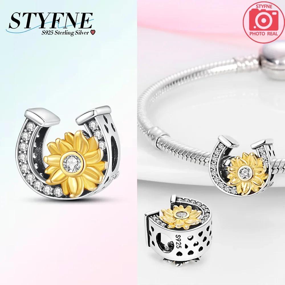 Original Copper Pink Heart Zircon Flowers Cats Sunflowers Beaded Charm Fit Bracelet Women Gift Diy Jewelry Set