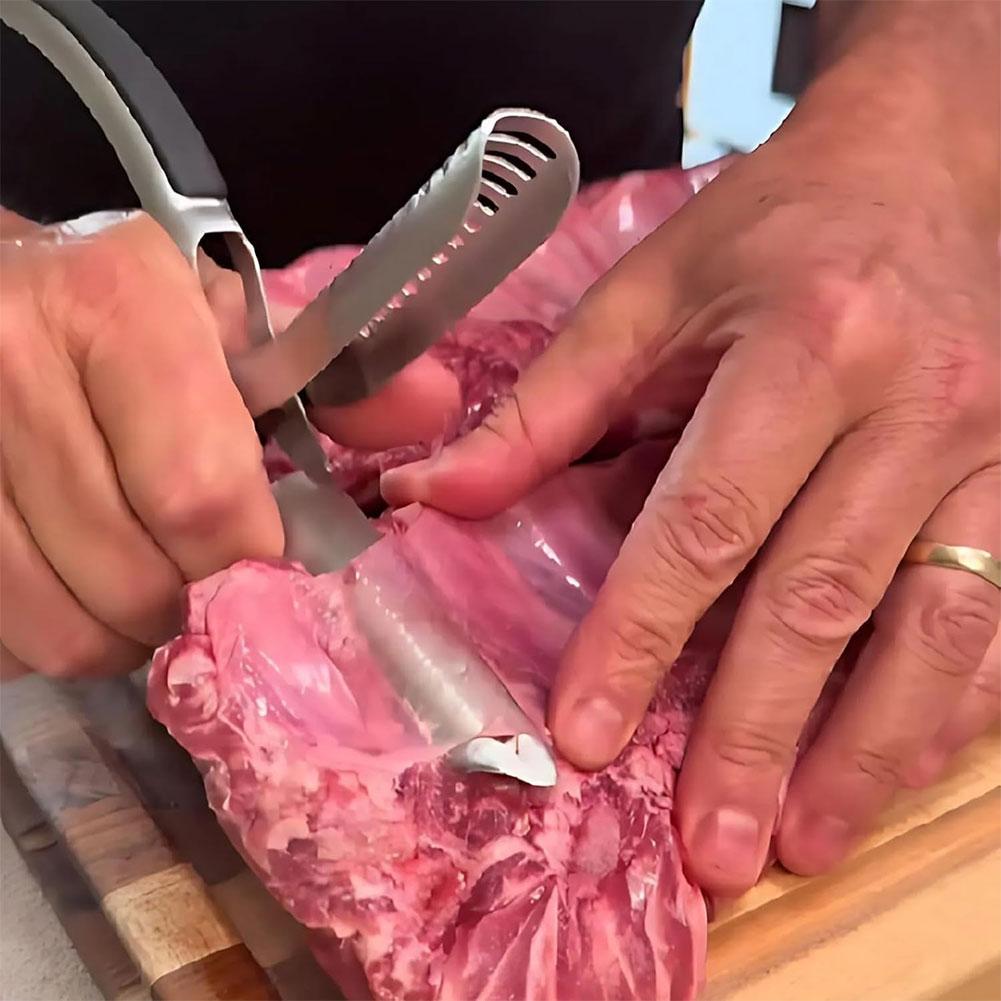 Mulinla Ribmem Pro, BBQ Rippchenentferner, Rib Prep Pro, Werkzeug zum Entfernen von Rippchenmembranen aus Edelstahl, Küchengrill-Gadget zur Rippchenvorbereitung, Einfache Membranentfernung