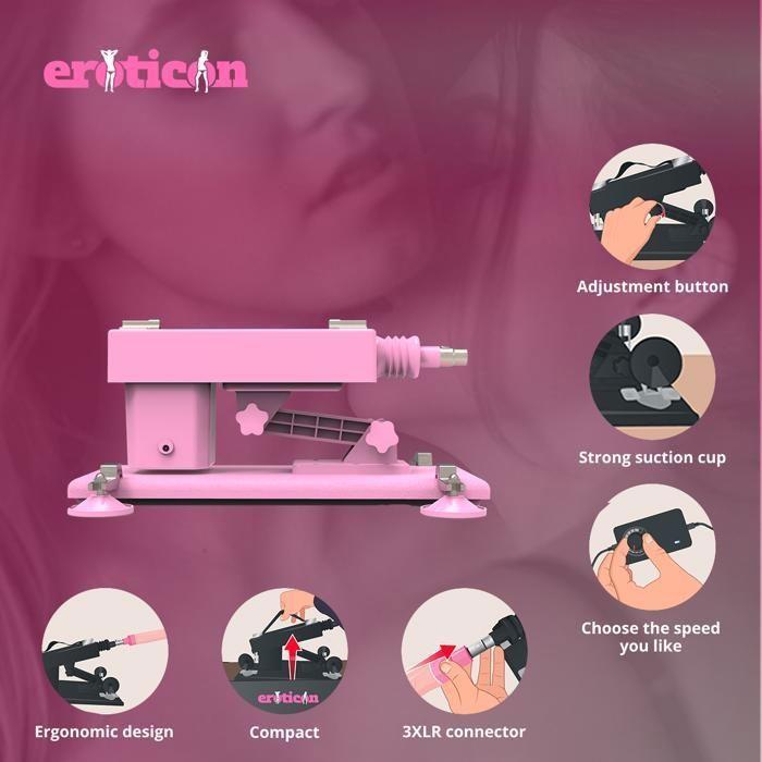 Machine sexuelle - Reid - 8 godes interchangeables - Vitesse jusqu'à 440 coups/min - Unisexe