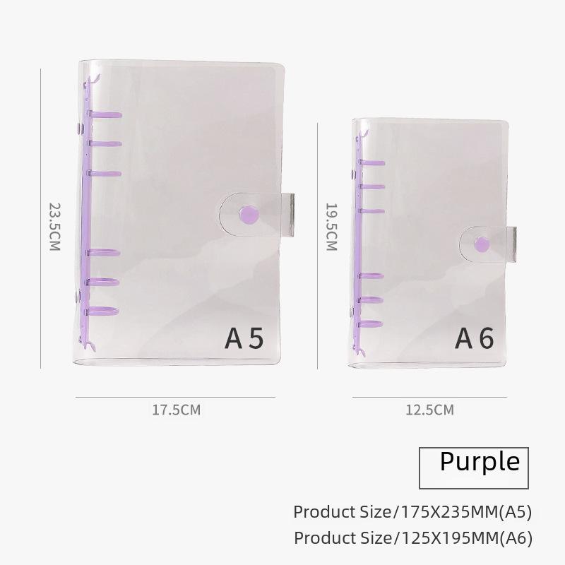Koreansk Løsblad A5/A6 Macaron Godteri 6-Hulls PVC Reise Notatbokomslag