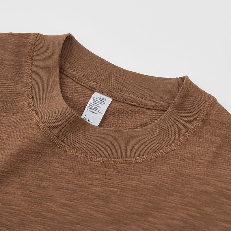 American Retro Bamboo Cotton Short-Sleeve T-Shirt - Breathable, Solid Color, Loose Fit