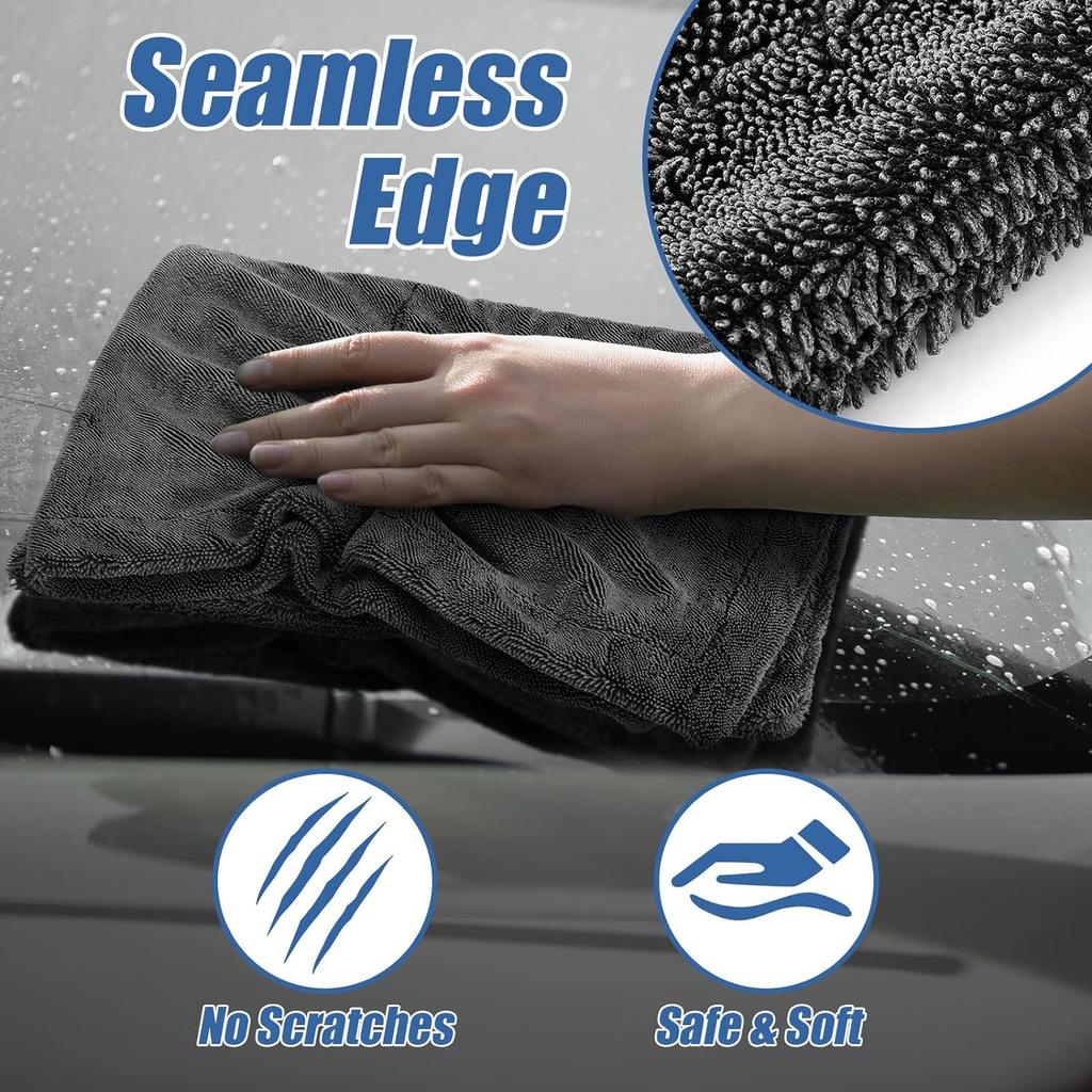 Premium 1200 GSM Microfiber Car Drying Towel High Performance No Streaks Scratches Water Spots Woven Technique Lightweight Ratio