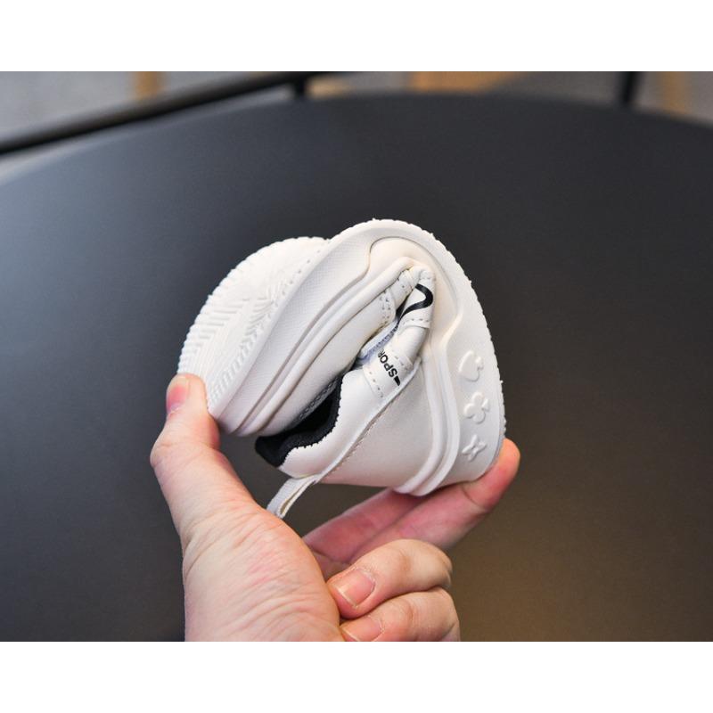 Autumn New Arrivals Children's Leather Sneakers, Boys' Sports Shoes, Korean-Style Soft-Sole Girls' White Sneakers.