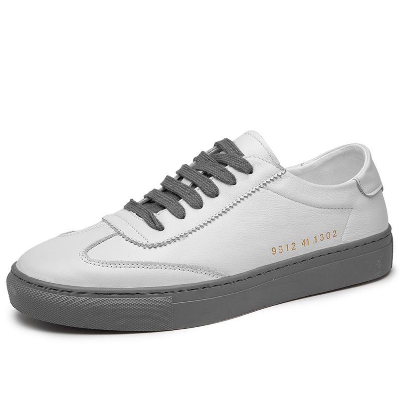 

Новейшая мужская обувь из натуральной кожи, повседневная обувь на шнуровке, мужские кроссовки белого цвета для ходьбы, модная мужская удобная обувь ручной работы на плоской подошве 41