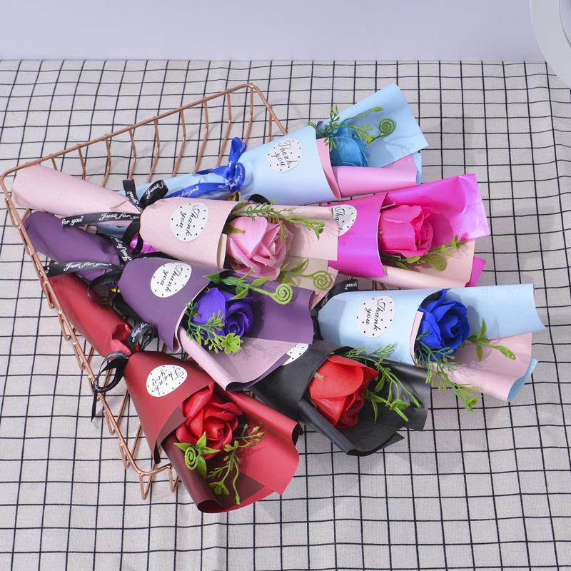 Artificial Soap Flower Rose Bouquet Gift Bags Mother'S Day Birthday Gift Wedding Home Decor  Rose Soap Bouquet Gift
