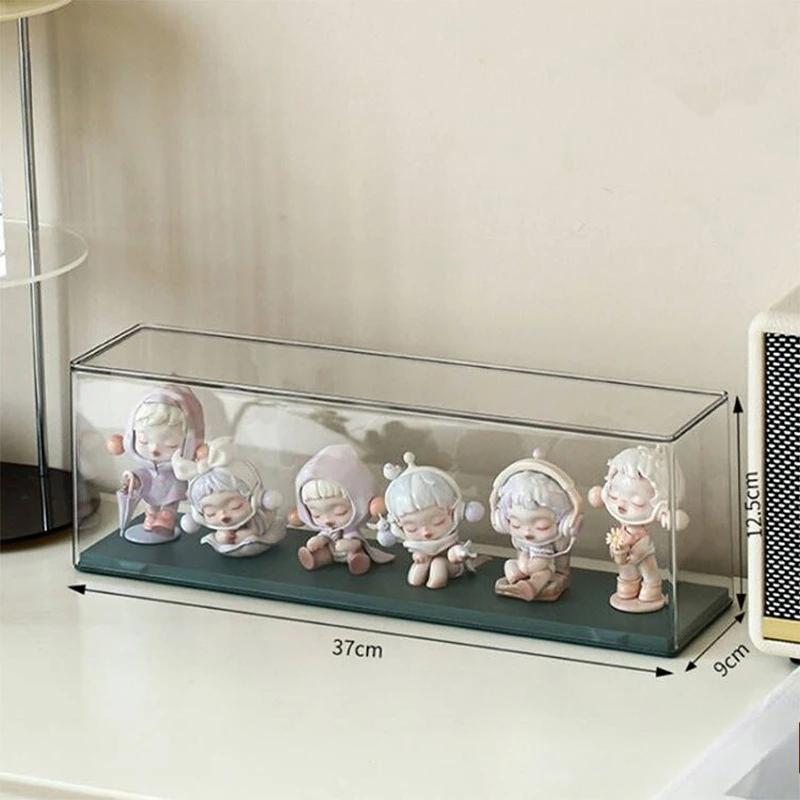 Cute Acrylic Display Case for Mini Collectibles 6 Tier Stackable Shelf Dustproof Cabinet for Blind Box Toys and Anime Figures