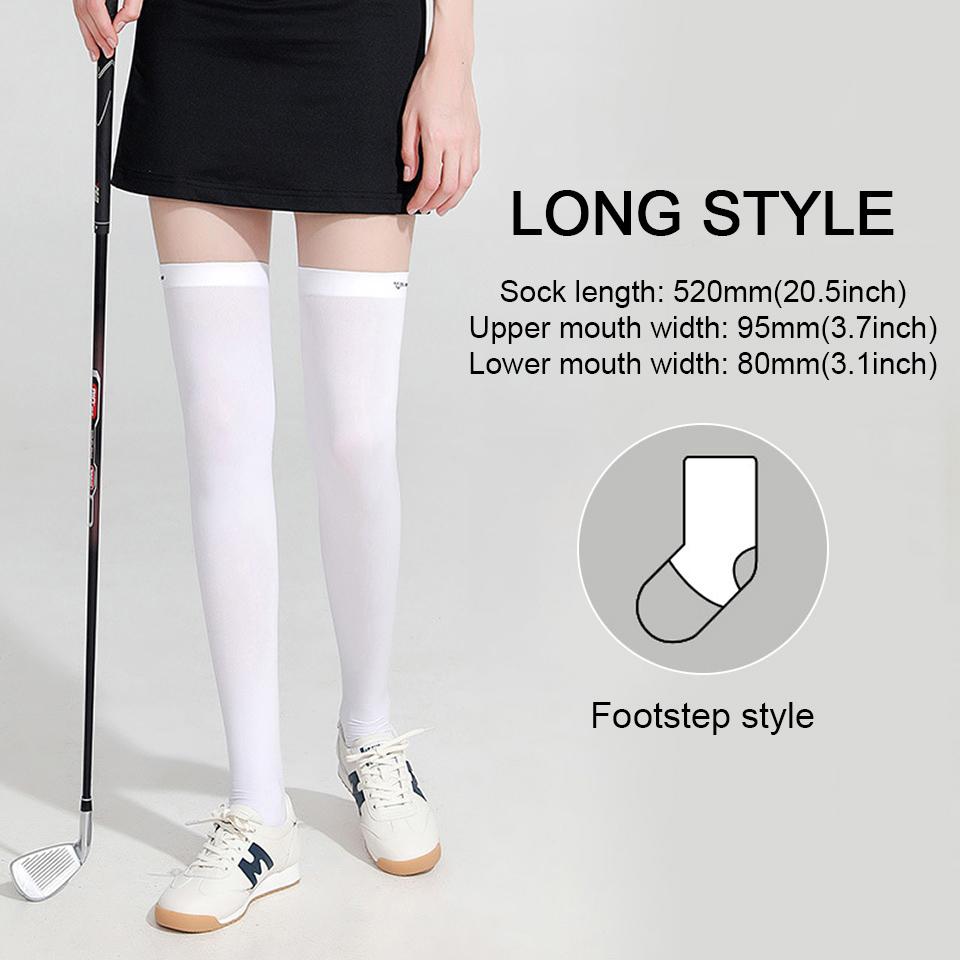 Ice Silk UV Protection Knee High Socks Breathable Anti Slip Golf Sports Stockings Elastic Cooling Effect Slimming Fit