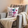 Dance Lover Pillow Cover 18x18 Inches, Watercolor Ballerina & Hearts Design, Gift for Dancers, Ballet Decor for Couch Home, Dance Studio Accentfor