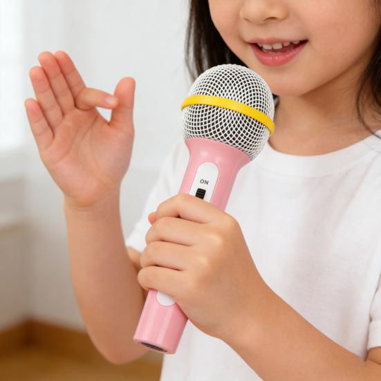 Дитячий іграшковий мікрофон для сцени, навчальний несправжній мікрофон для дітей, реалістичний, легкий пластик, для рольових ігор, співу, ведучого, інтерв'ю, подарунок для дітей