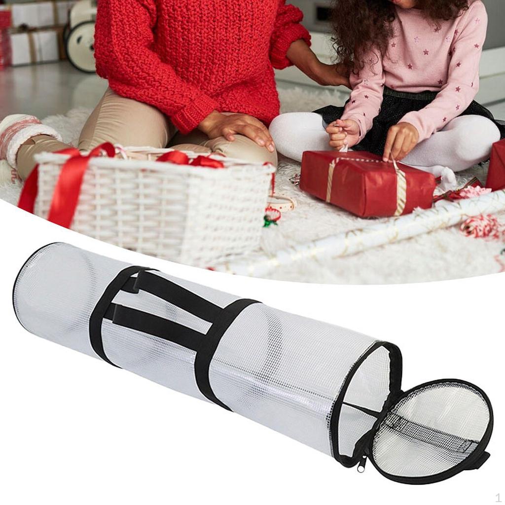 Christmas Gift Wrap Organizer PVC Clear Bag Wrapping Paper Rolls Waterproof Storage
