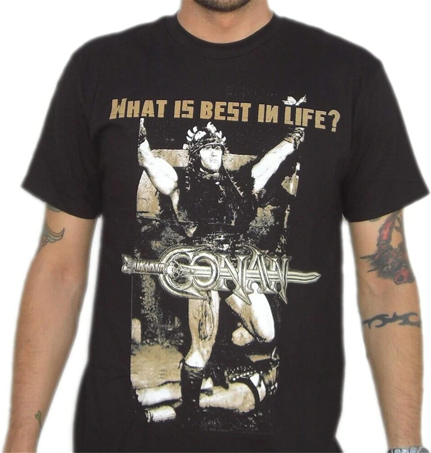 What is Best in Life Quote Conan The Barbarian T-Shirt Arnold Schwarzenegger Black XXL чёрный