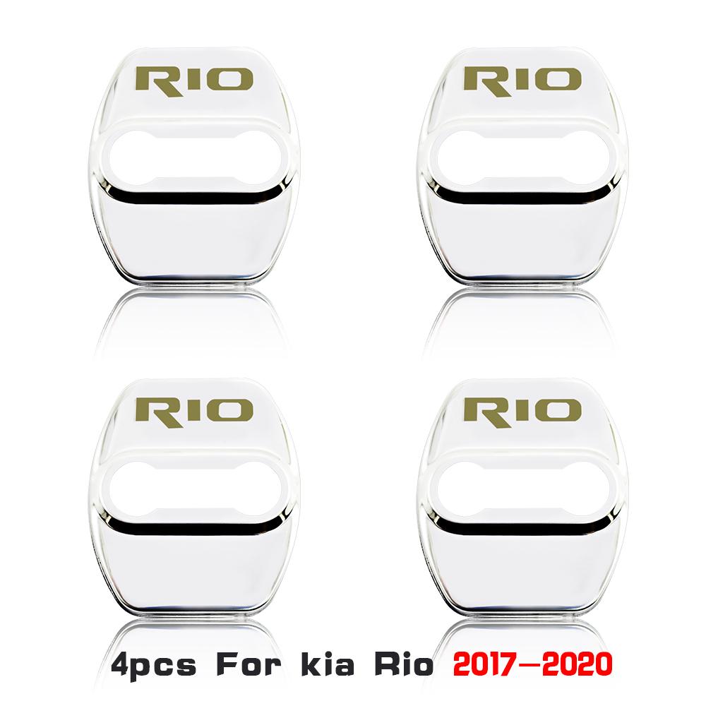 Cnzulk1 4PCS Car Door Lock Cover Protection Cover Dustproof Emblem Decals Decor For Kia Rio 2 3 4 5 X Line XLINE Auto Styling Accesorios
