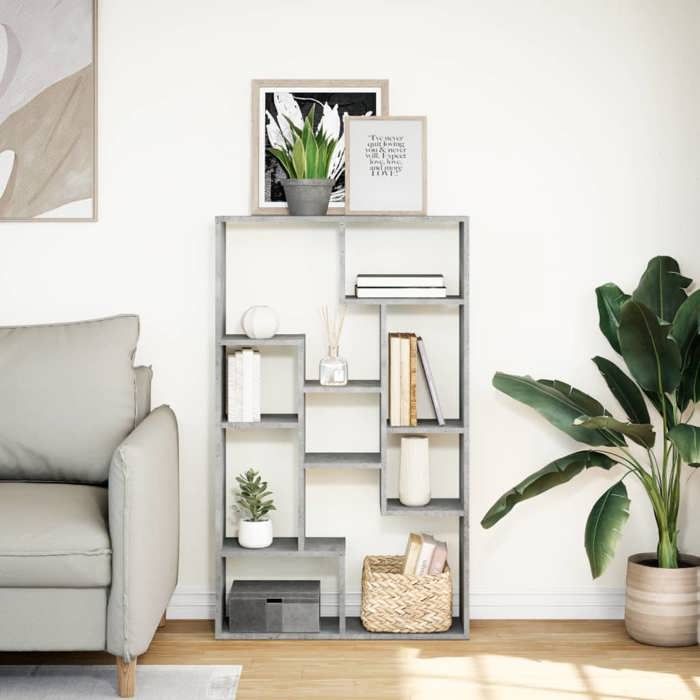 VidaXL Bookcase Concrete Grey 72x20x120 Cm Engineered Wood, Shelf, Storage Shelf, Book Support, Shelf To 858159
