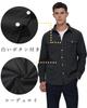 [KEFITEVD] Men's Shirt Jacket, Thick Open Collar Long Sleeve Overshirt, Soft Comfortable Office Casual Autumn Top, Black 3XL
